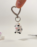 Handmade Cute Cow Charm Keychain