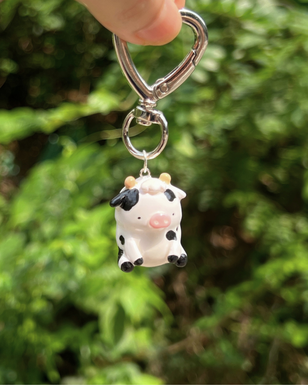 Handmade Cute Cow Charm Keychain