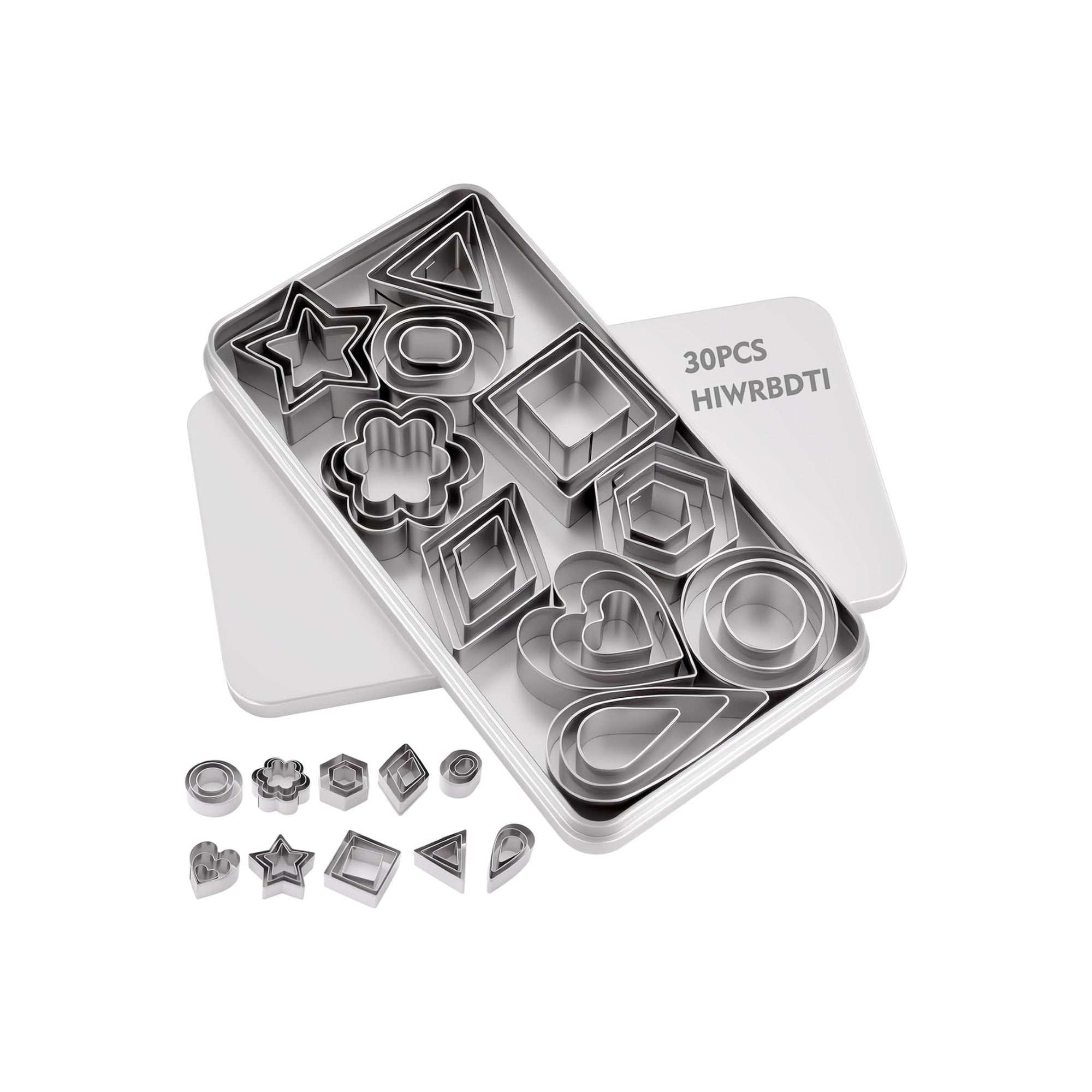 30-Piece Mini Clay Cutter Shapes Set