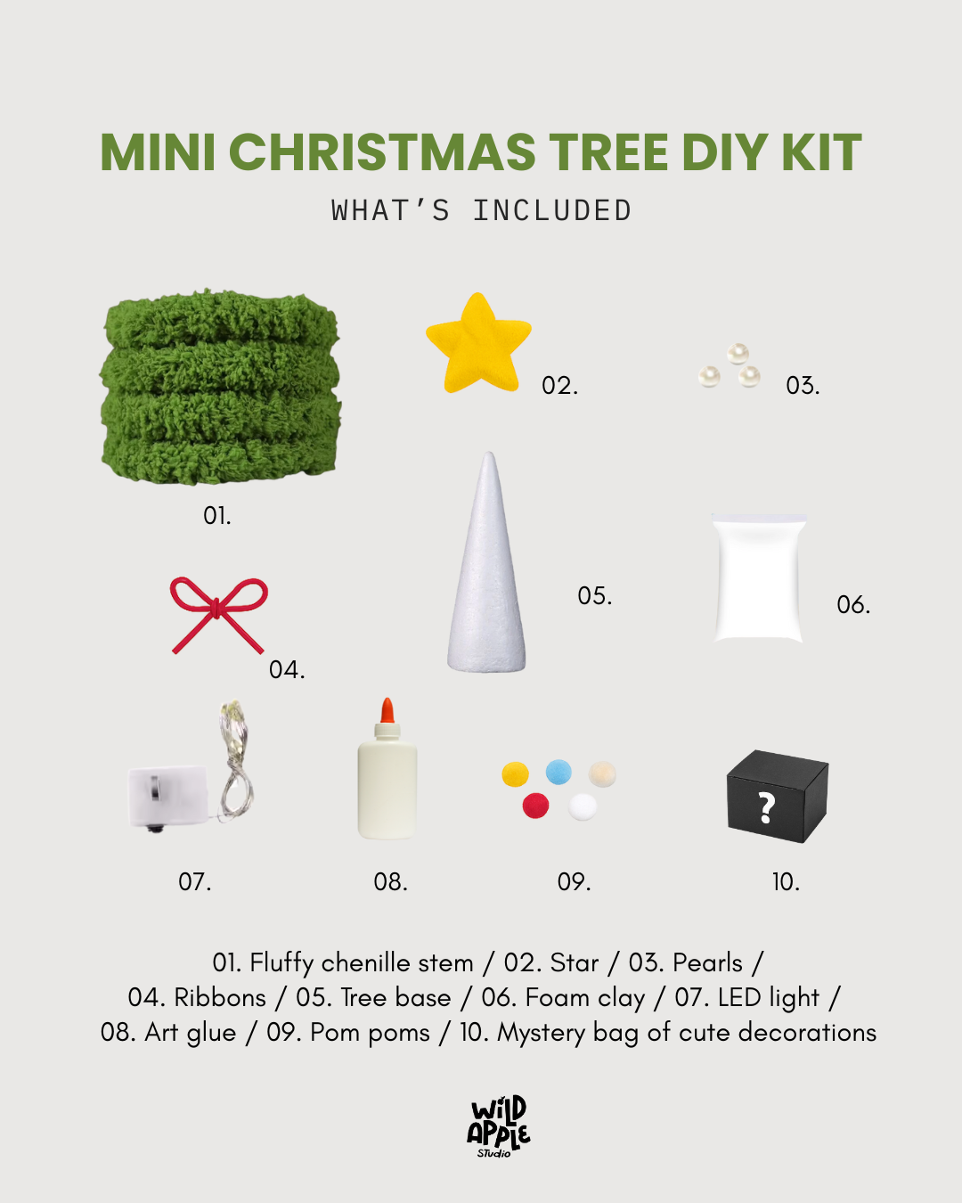 (PRE-ORDER) Craft Kit: Mini Christmas Tree 毛毛迷你聖誕樹材料包