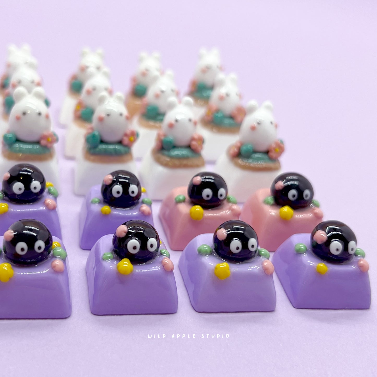 Chibi Totoro & Soot Sprite Keycaps