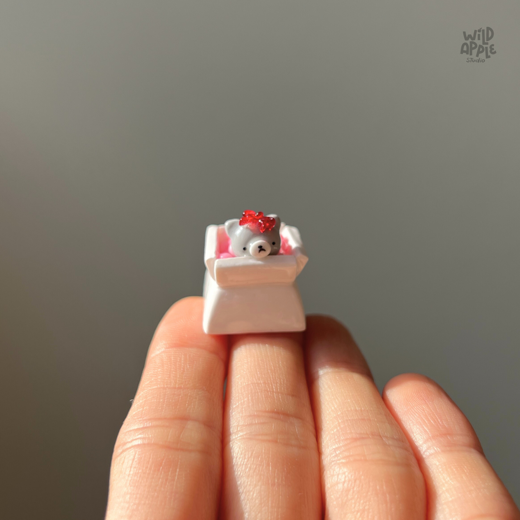 Playful Cat in a Box Keycap