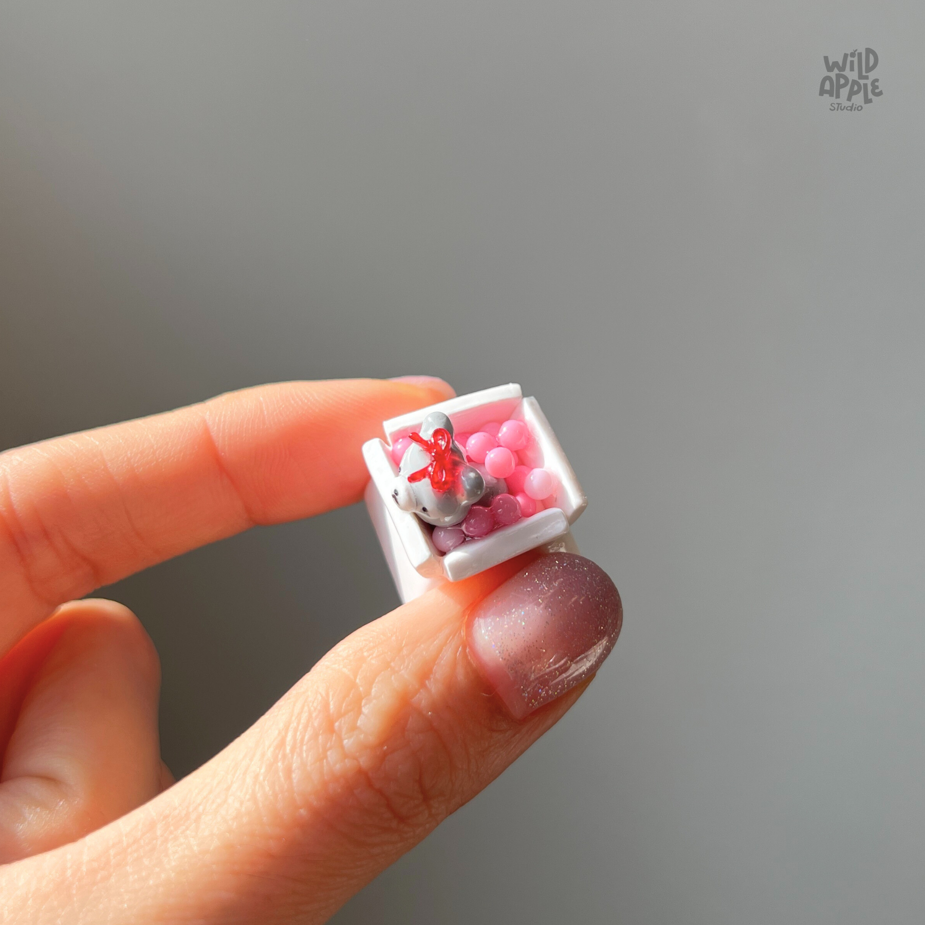 Playful Cat in a Box Keycap