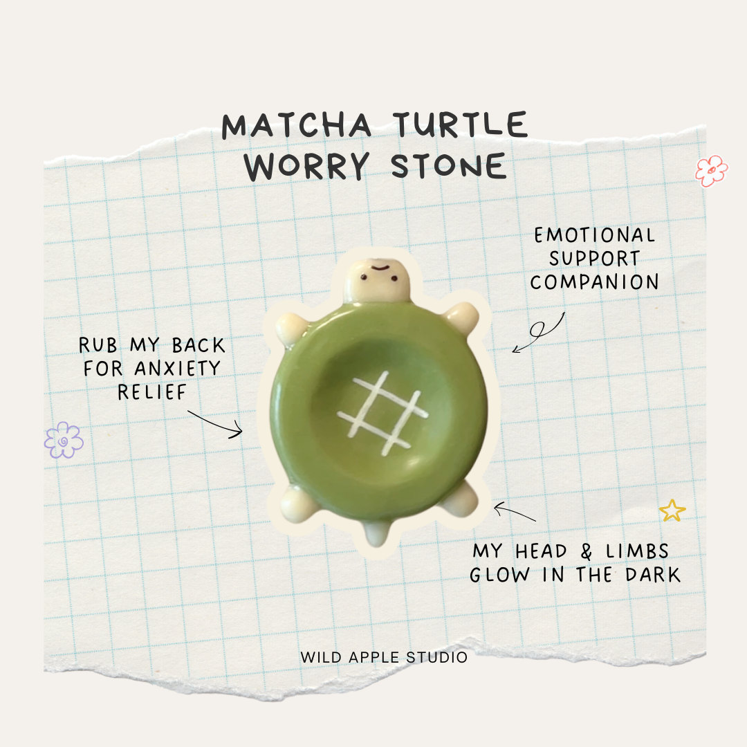 Matcha Turtle Worry Stone [Pre-order Sale] 🍵🐢