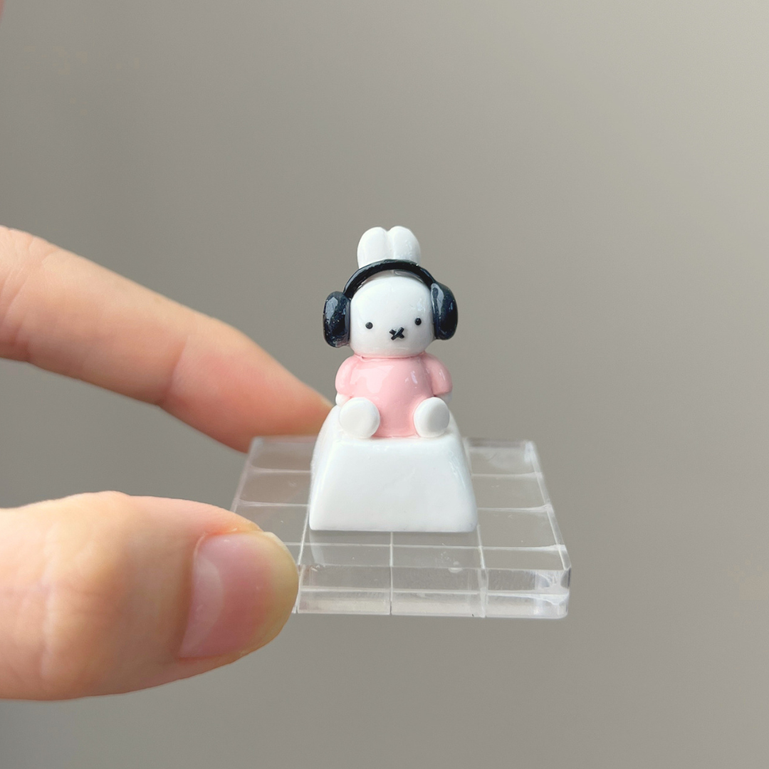 Bunny with Headphones Artisan Keycap